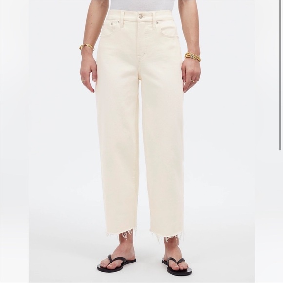 Madewell Cream Wide-Leg Pants - Picture 3 of 4